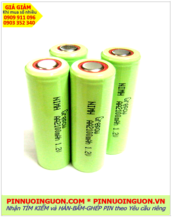 Pin sạc 1.2v AA2100mAh, Pin sạc công nghiệp đầu bằng NiMh AA2100mAh 1.2v, Cell pin Grepow AA2700mAh 1.2v